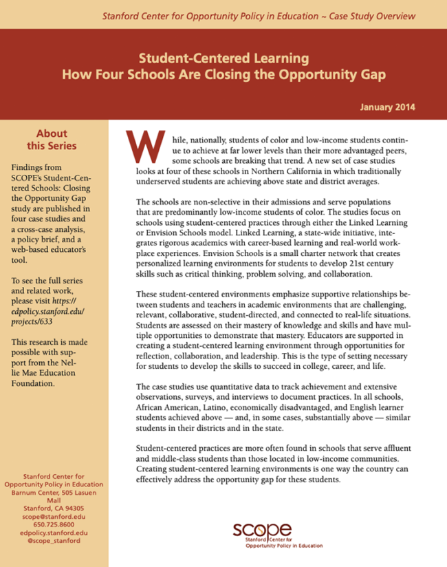 Student-centered learning one pager Student-centered learning one pager NME
